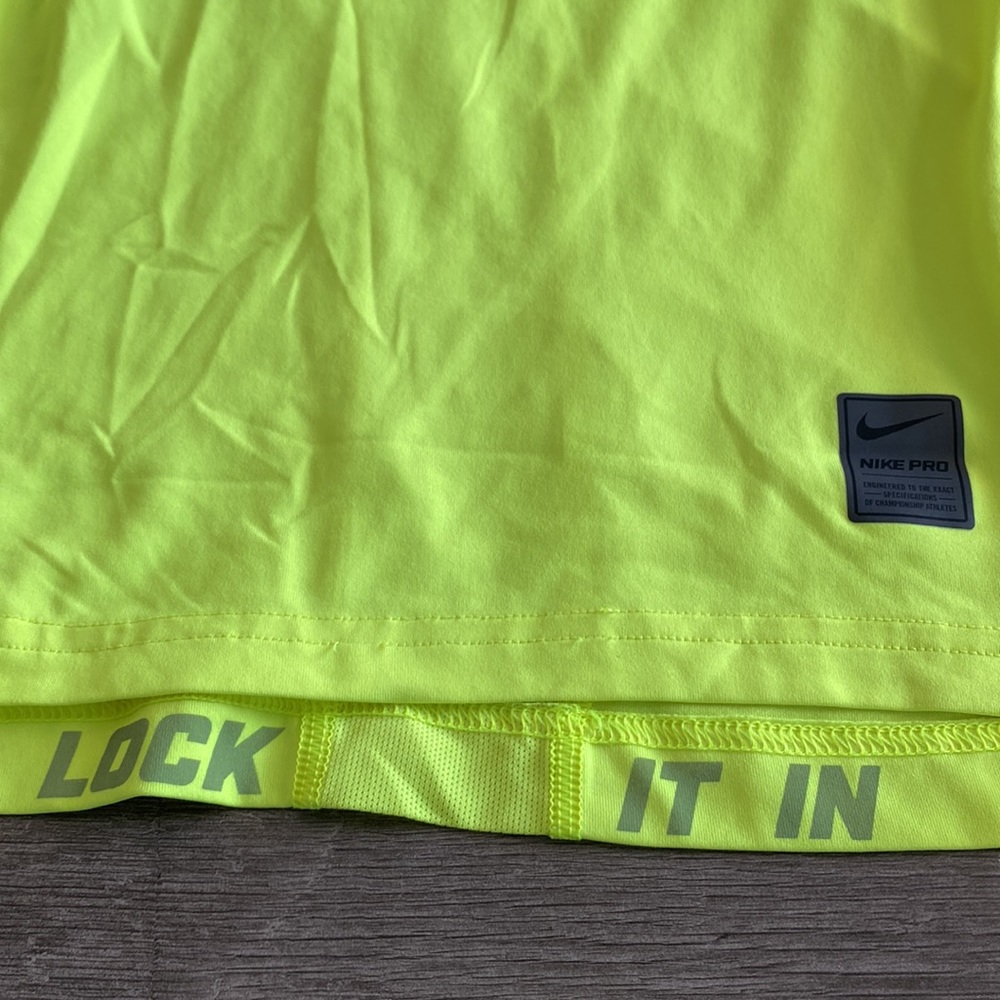 Boys Nike Compression Long Sleeve Shirt Neon Yellow/Volt - Set of 2 - Picture 7 of 7